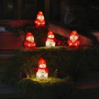 3 Papais Noéis de LED e 2 bonecos de neve de LED, para uso interno e externo.