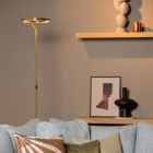 Candeeiro de pé moderno latão, Celeste, 21W, LED 2700K, com dimmer tátil