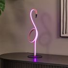 Candeeiro de mesa moderno rosa, Flamingo, 5,5W, LED RGB, com comando à distância