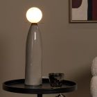 Candeeiro de mesa de cerâmica cinzento, Figaro, com interruptor