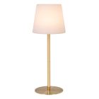 Candeeiro de mesa exterior recarregável moderno dourado, Tyon, 2W, LED 2700K, IP65, com dimmer tátil
