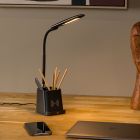 Candeeiro de secretaria moderno preto, Penny, 4,7W, LED 3000K, com interruptor