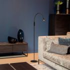 Candeeiro de leitura de pé moderno preto, Zozy, 3W, LED 3000K, regulável em 3 níveis