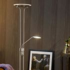 Candeeiro de leitura de pé moderno cromo, Champion, 20W, LED 3000K, com interruptor