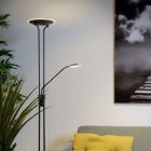 Candeeiro de leitura de pé moderno preto, Champion, 20W, LED 3000K, com interruptor