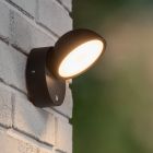 Candeeiro de parede exterior com sensor crepuscular moderno preto, Finn, 12W, LED 3000K, IP54