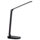 Candeeiro de secretaria moderno preto, Aldwin, 8W, LED ajustável de branco quente a branco frio, com dimmer tátil