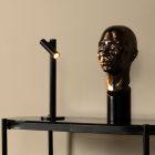 Candeeiro de mesa recarregável moderno preto, Antrim, 2,2W, LED 2700K, IP54, com dimmer tátil