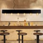 Candeeiro suspenso industrial preto, Surtus