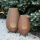 Candeeiro de mesa exterior rústico castanho, Colin, 3W, LED 3000K, IP44, regulável em 3 níveis