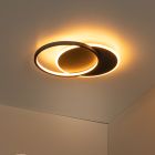 Plafon moderno preto, Axelle, 24W, LED 2700K, regulável em 3 níveis