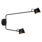 Candeeiro de parede recarregável rústico preto, Milne, 6W, LED 2700K, com dimmer tátil