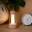 Candeeiro de mesa exterior recarregável moderno rosa, Lorali, 1,2W, LED 2700K, IP44, com dimmer tátil