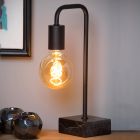 Candeeiro de mesa moderno preto, Lorin, com interruptor