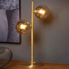 Candeeiro de mesa retrô dourado, Tycho, com interruptor