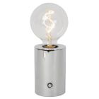 Candeeiro de mesa recarregável moderno cromo, Vivo, com dimmer tátil