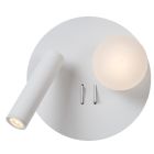 Candeeiro de cabeceira moderno branco, Matiz, 3,5W, LED 3000K, com interruptor