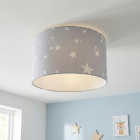 Plafon quarto infantil de tecido cinzento, Stars