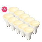Pacote com 10 spots de LED GU10 brancos Antonie, 3 Watts, 2700K