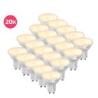Pacote com 20 lâmpadas LED GU10 transparentes e dimerizáveis ​​Antonie, 5 W, branco quente.