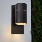 Candeeiro de parede exterior com sensor crepuscular preto moderno, Pedro, IP44