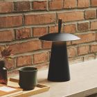 Candeeiro de mesa recarregável moderno preto, Ara, 2W, LED 3000K, IP54, com interruptor