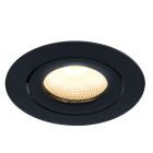 Foco de encastrar de alumínio preto, Wimke, 5W, LED 2700K, IP44