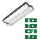 Luminária de emergência preta com pictogramas, Pedram, 3W, LED 6500K, IP66