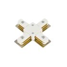 Conector em forma de X para iluminação de trilho monofásica, branco