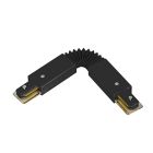 Conector flexível para iluminação de trilho monofásica, preto