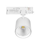 Refletor trifásico branco para trilho, em alumínio, Jeska, 10W/20W/30W, com interruptor LED branco.