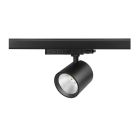 Refletor trifásico preto para trilho, em alumínio, Jeska, 10W/20W/30W, com interruptor branco.
