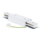 Conector em forma de I para iluminação de trilho monofásica, branco