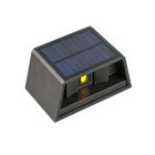 Luminária de parede externa preta, movida a energia solar, em plástico, Shira, 3W, LED 2700K, IP65
