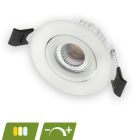 Luminária embutida branca de alumínio, modelo Phyllis, 5W, LED com interruptor branco, IP65