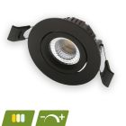 Mini foco embutido preto em alumínio, Phyllis, 5W, LED com interruptor branco, IP65