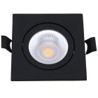 Luminária de embutir preta em alumínio, Loura, 6W, LED com interruptor branco, IP65