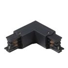 Conector externo em formato de L para iluminação de trilho trifásica, preto, Pro