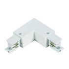 Conector externo em formato de L para iluminação de trilho trifásica, branco, Pro