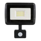 Holofote com sensor de movimento preto de alumínio, Miro, 30W, LED 6000K, IP65
