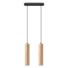 Candeeiro suspenso de madeira castanho, Francina