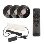 Foco de encastrar de veranda de alumínio preto, Rona, 3W, LED 2700K, IP44, com comando à distância