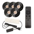 Foco de encastrar de veranda de alumínio preto, Rona, 3W, LED 2700K, IP44, com comando à distância