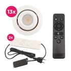 Foco de encastrar de veranda de alumínio branco, Rona, 3W, LED 2700K, IP44, com comando à distância