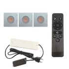Foco de encastrar de veranda de alumínio cromo, Dico, 9W, LED 2700K, IP65, com comando à distância