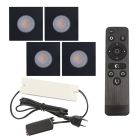 Foco de encastrar de veranda de alumínio preto, Dico, 12W, LED 2700K, IP65, com comando à distância