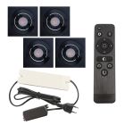 Foco de encastrar de veranda de alumínio preto, Rona, 12W, LED 2700K, IP44, com comando à distância