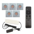 Foco de encastrar de veranda de alumínio cromo, Dico, 15W, LED 2700K, IP65, com comando à distância