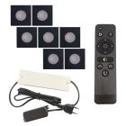 Foco de encastrar de veranda de alumínio preto, Dico, 21W, LED 2700K, IP65, com comando à distância