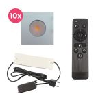Foco de encastrar de veranda de alumínio cromo, Dico, 30W, LED 2700K, IP65, com comando à distância